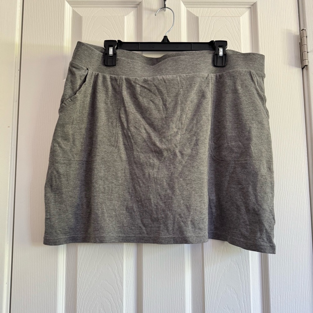 Croft & Barrow Gray A-Line Mini Skirt Casual with Pockets XXL